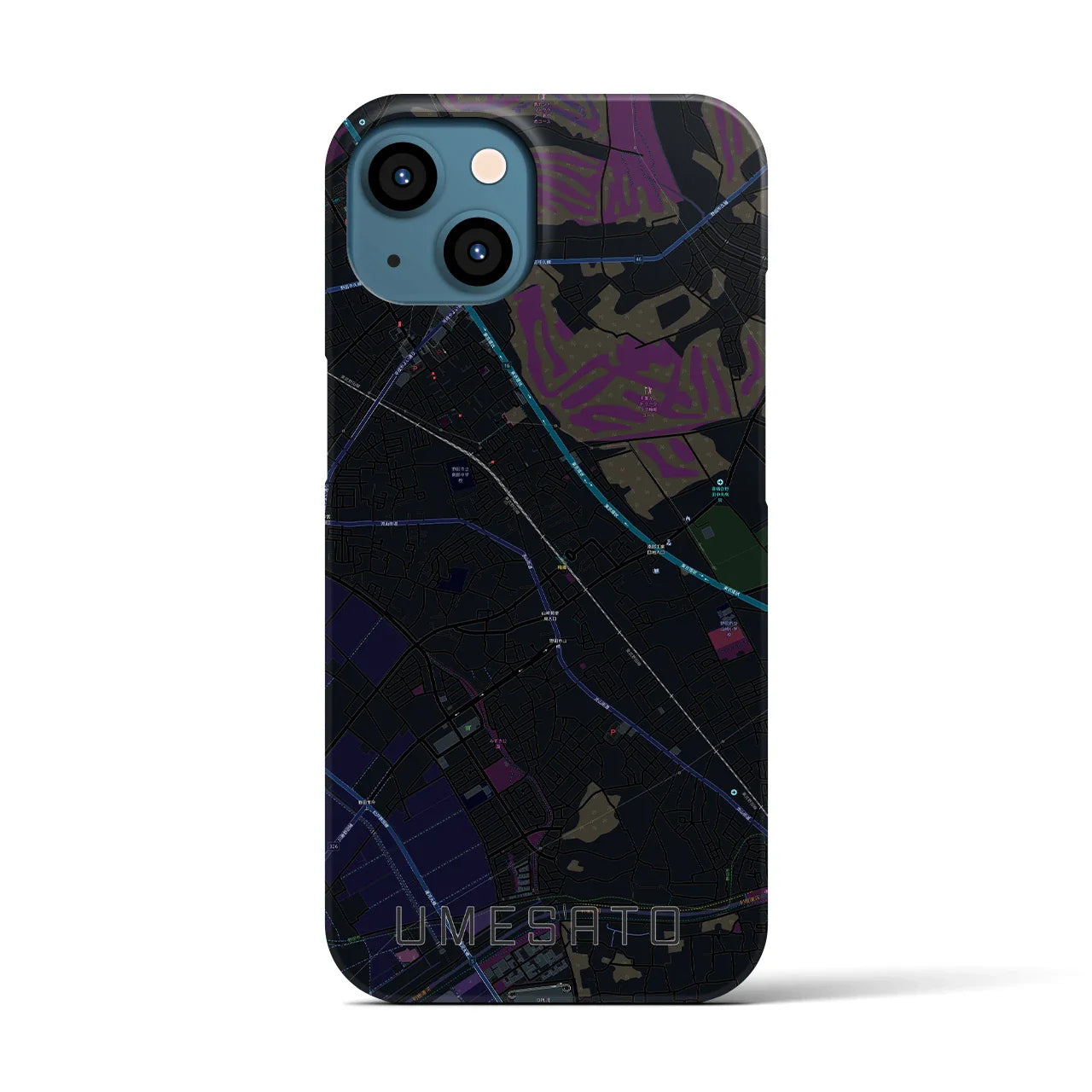 【梅郷(千葉県)】地図柄iPhoneケース(バックカバータイプ)