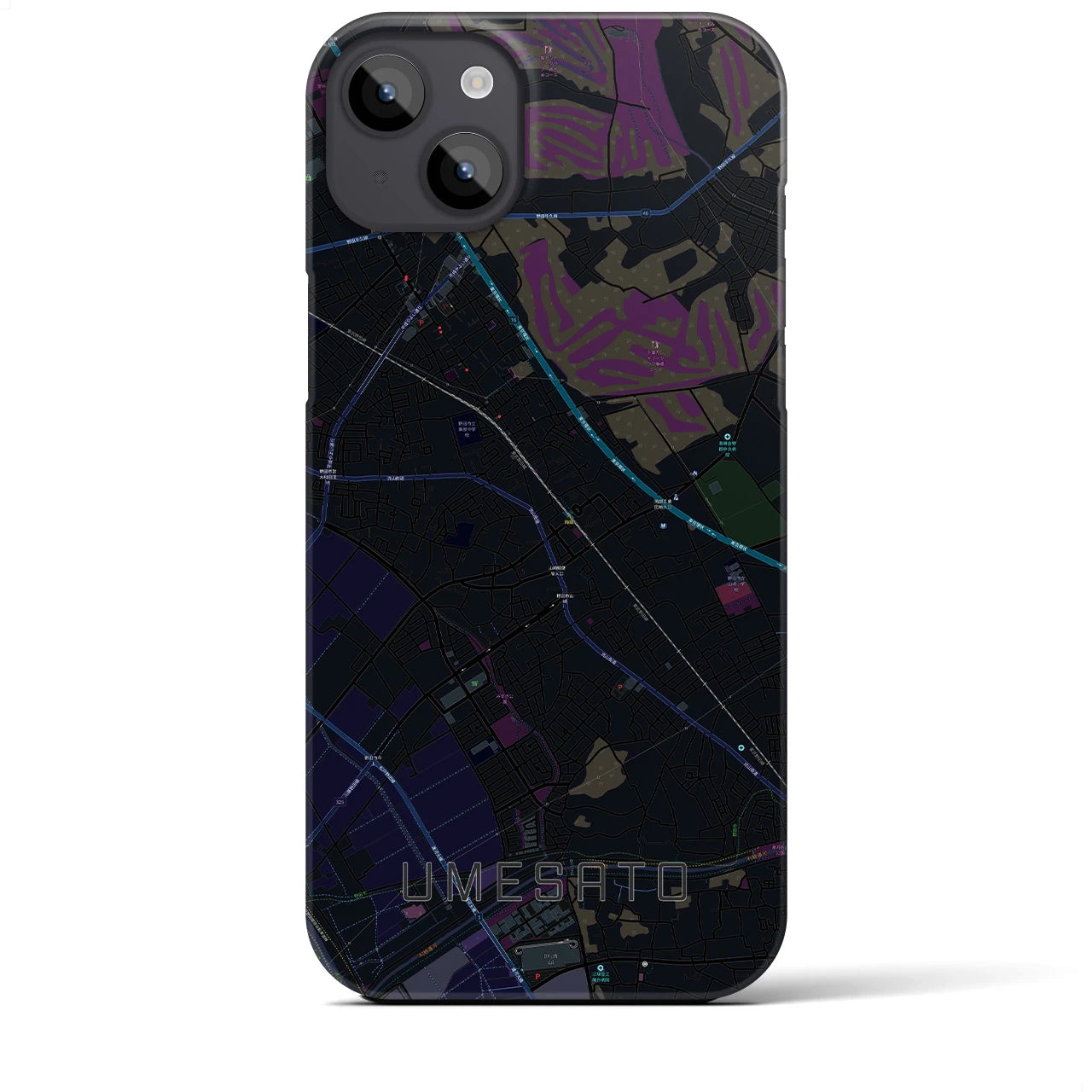 【梅郷(千葉県)】地図柄iPhoneケース(バックカバータイプ)