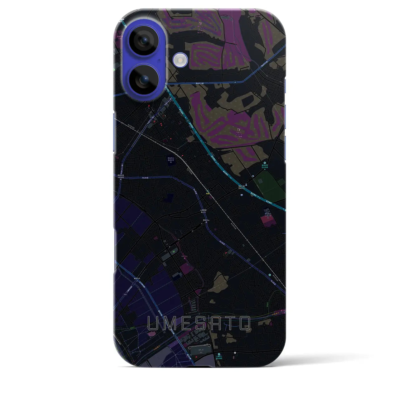 【梅郷(千葉県)】地図柄iPhoneケース(バックカバータイプ)