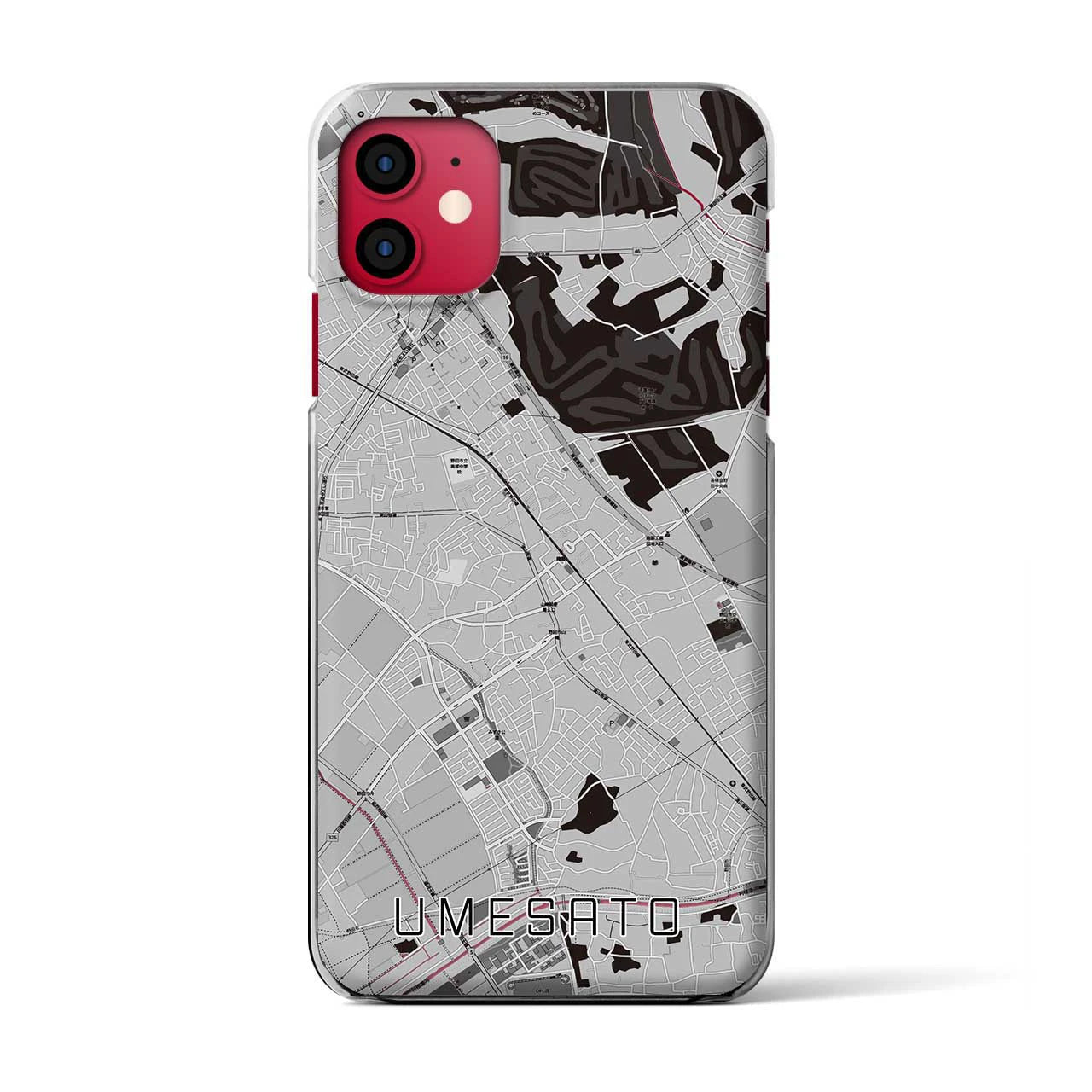 【梅郷(千葉県)】地図柄iPhoneケース(クリアタイプ)