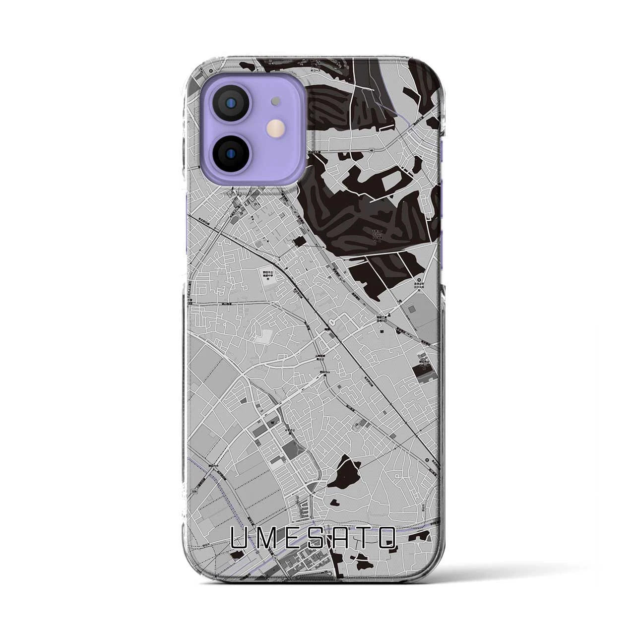 【梅郷(千葉県)】地図柄iPhoneケース(クリアタイプ)