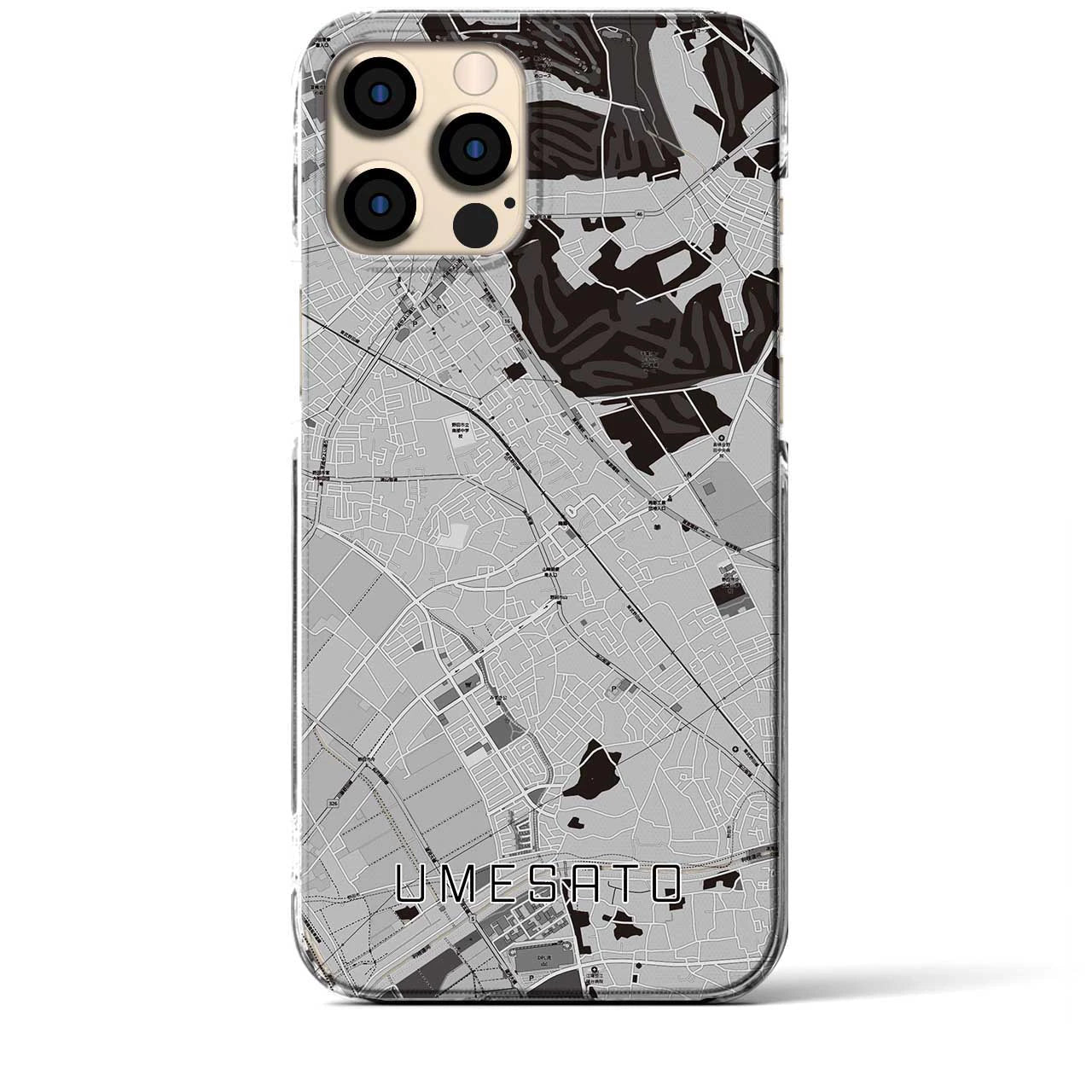 【梅郷(千葉県)】地図柄iPhoneケース(クリアタイプ)