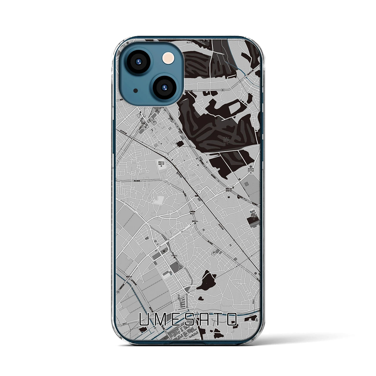 【梅郷(千葉県)】地図柄iPhoneケース(クリアタイプ)