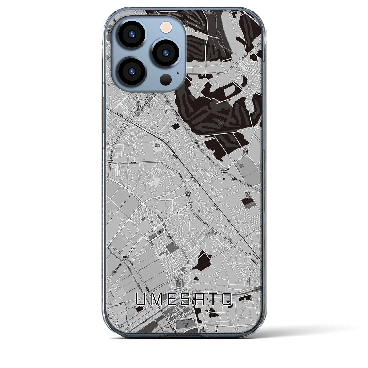 【梅郷(千葉県)】地図柄iPhoneケース(クリアタイプ)