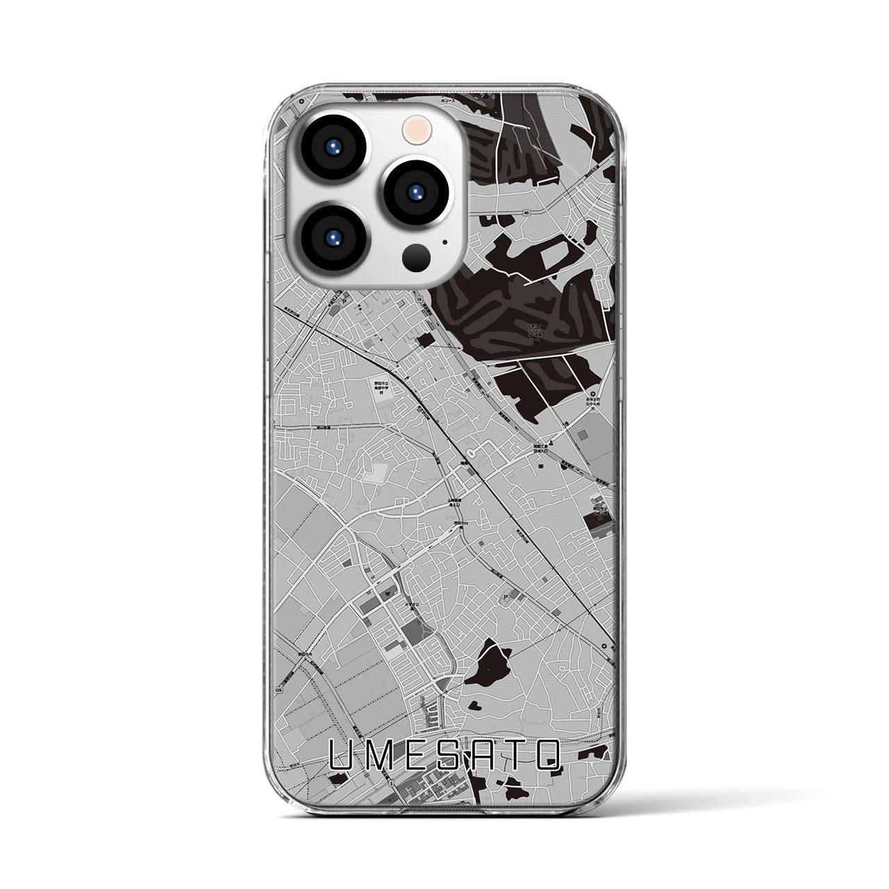 【梅郷(千葉県)】地図柄iPhoneケース(クリアタイプ)