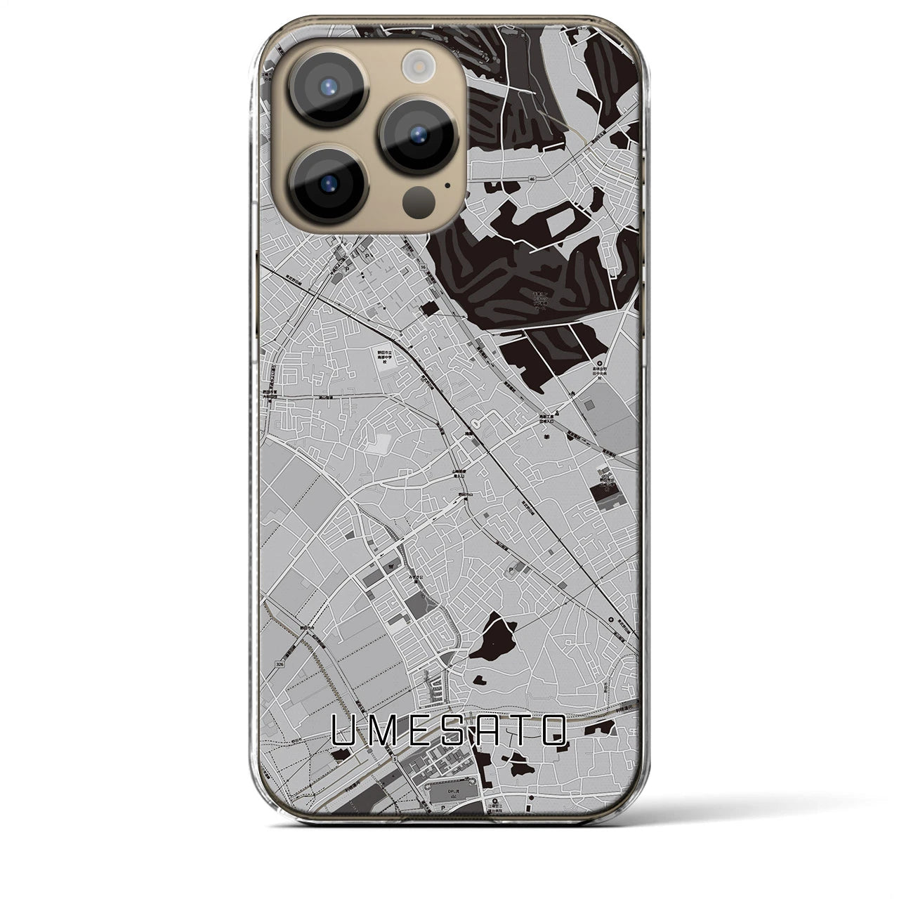 【梅郷(千葉県)】地図柄iPhoneケース(クリアタイプ)