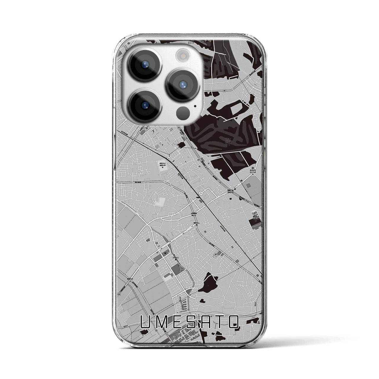 【梅郷(千葉県)】地図柄iPhoneケース(クリアタイプ)