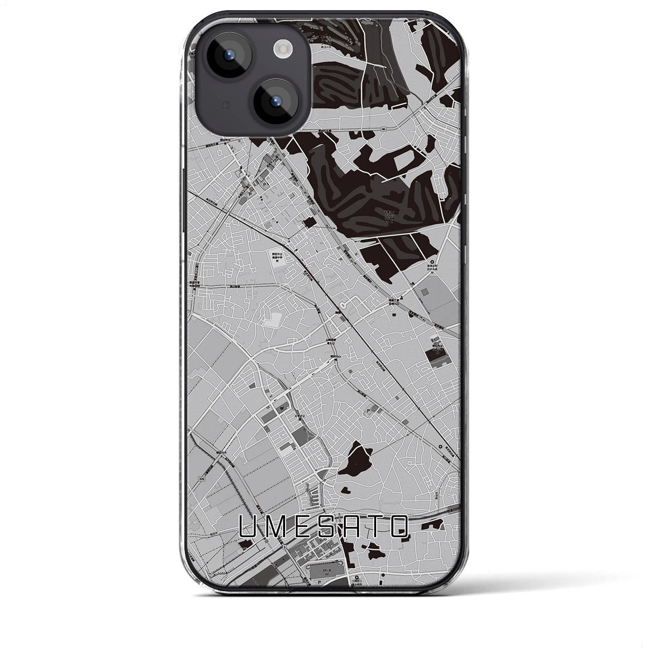 【梅郷(千葉県)】地図柄iPhoneケース(クリアタイプ)