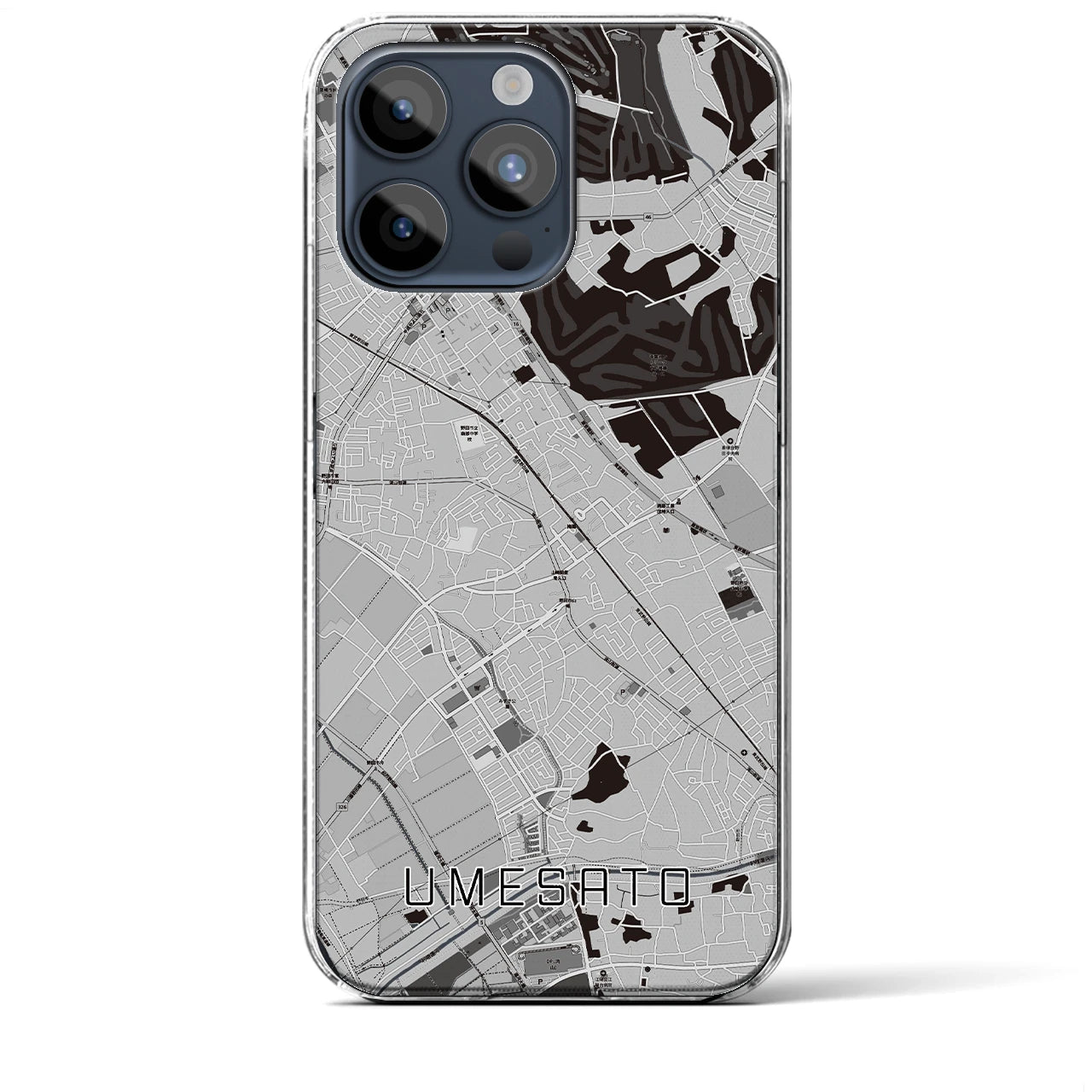 【梅郷(千葉県)】地図柄iPhoneケース(クリアタイプ)