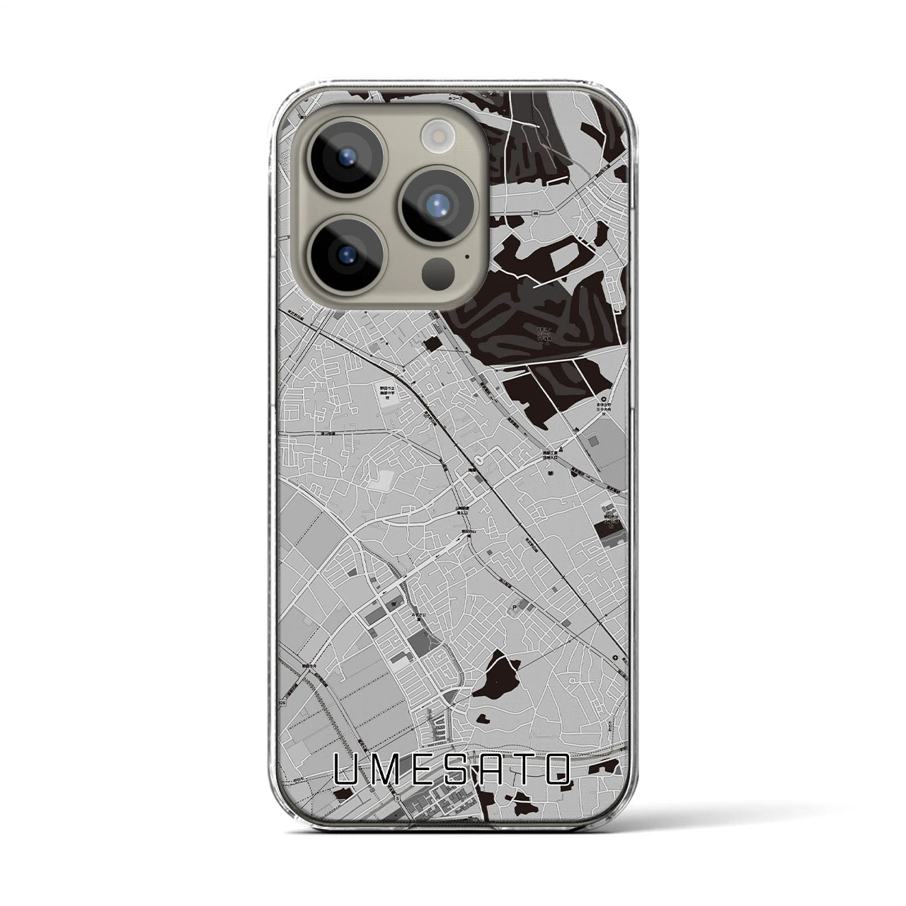 【梅郷(千葉県)】地図柄iPhoneケース(クリアタイプ)