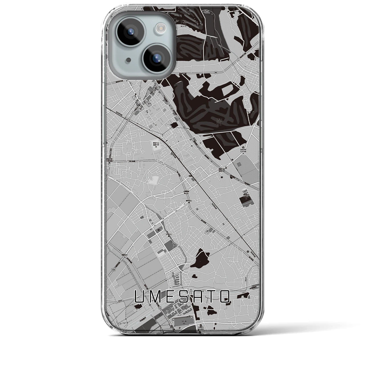 【梅郷(千葉県)】地図柄iPhoneケース(クリアタイプ)