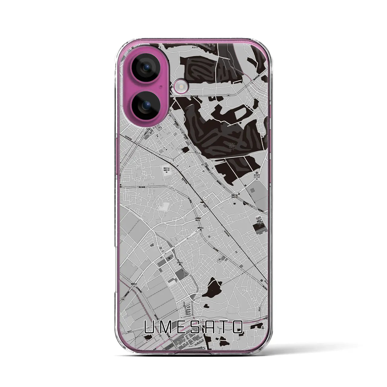 【梅郷(千葉県)】地図柄iPhoneケース(クリアタイプ)