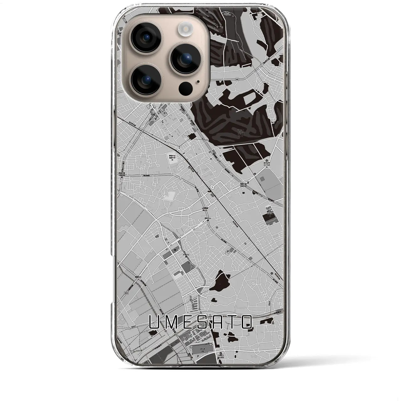 【梅郷(千葉県)】地図柄iPhoneケース(クリアタイプ)