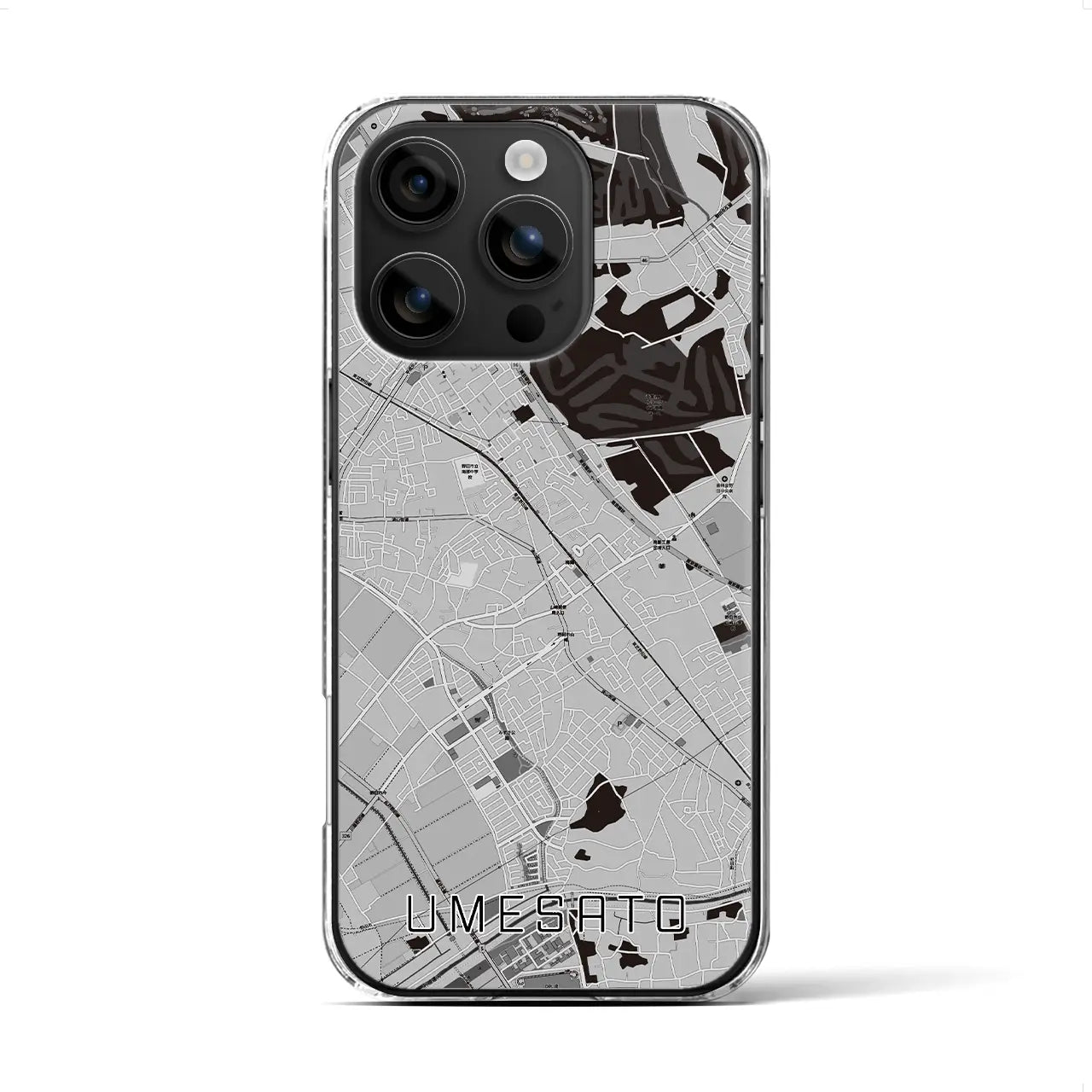 【梅郷(千葉県)】地図柄iPhoneケース(クリアタイプ)