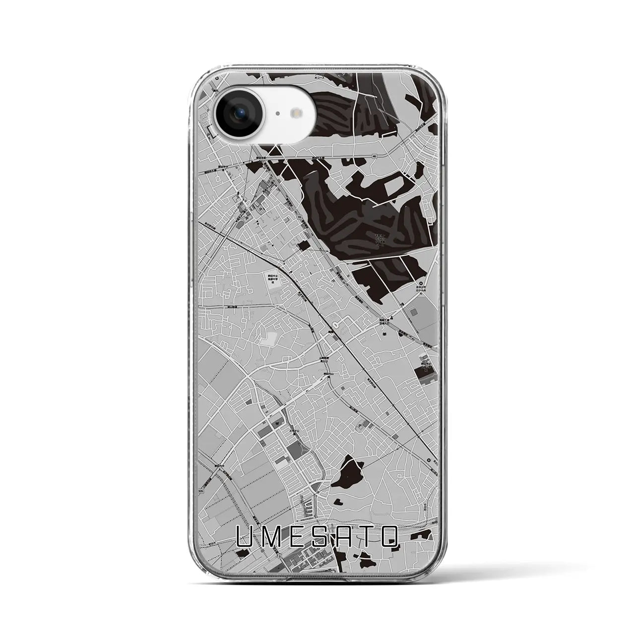【梅郷(千葉県)】地図柄iPhoneケース(クリアタイプ)