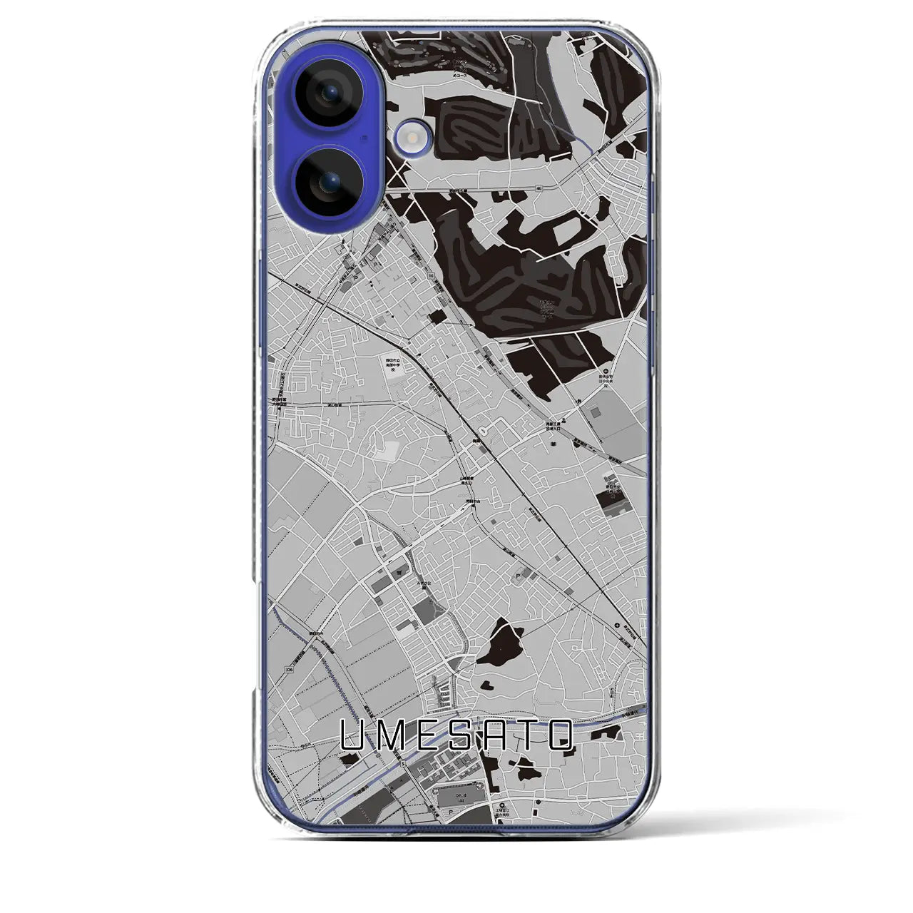 【梅郷(千葉県)】地図柄iPhoneケース(クリアタイプ)