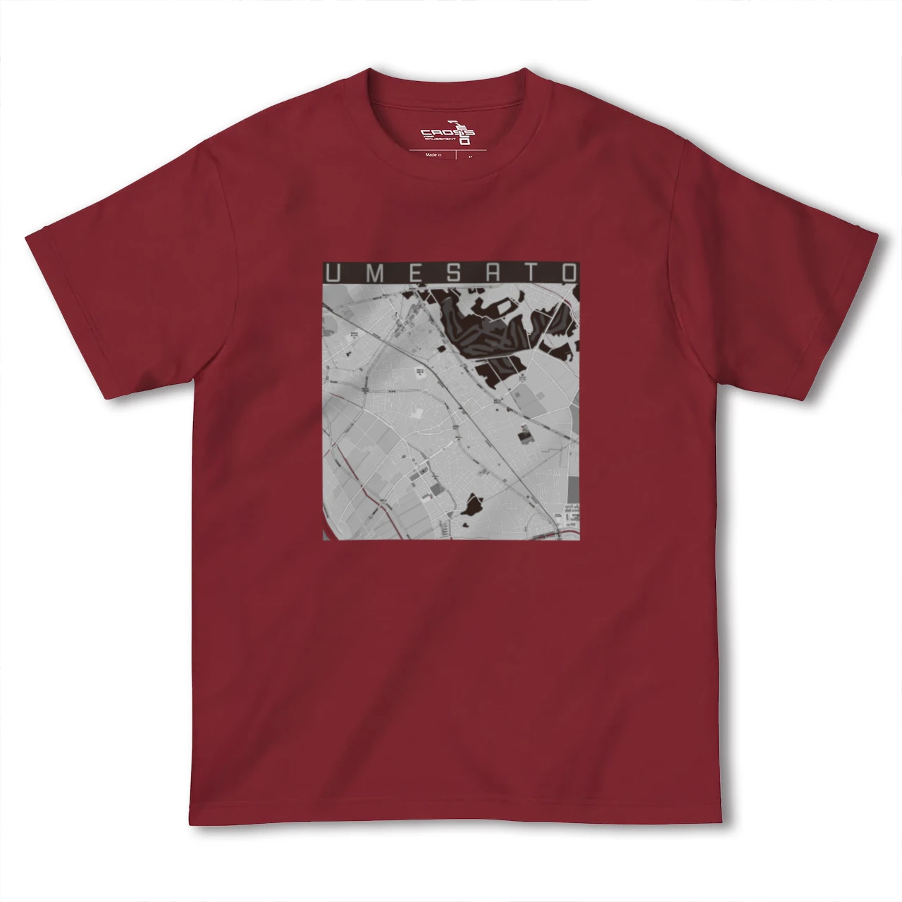 【梅郷(千葉県)】地図柄ヘビーウェイトTシャツ