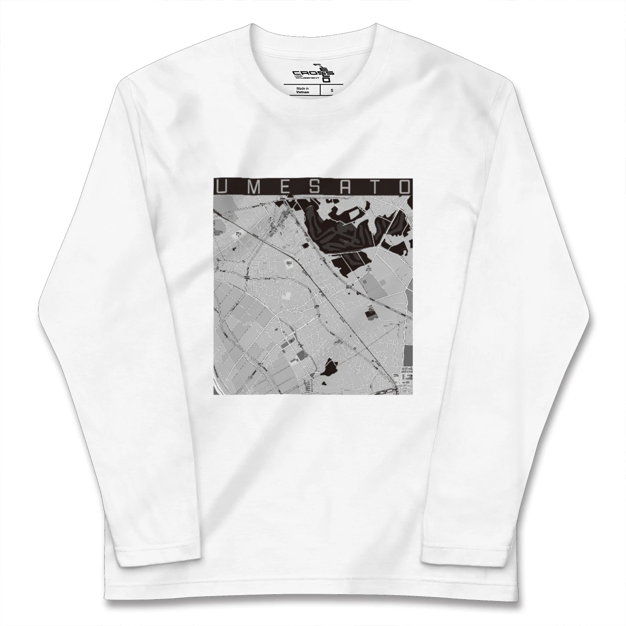 【梅郷(千葉県)】地図柄ロングスリーブTシャツ