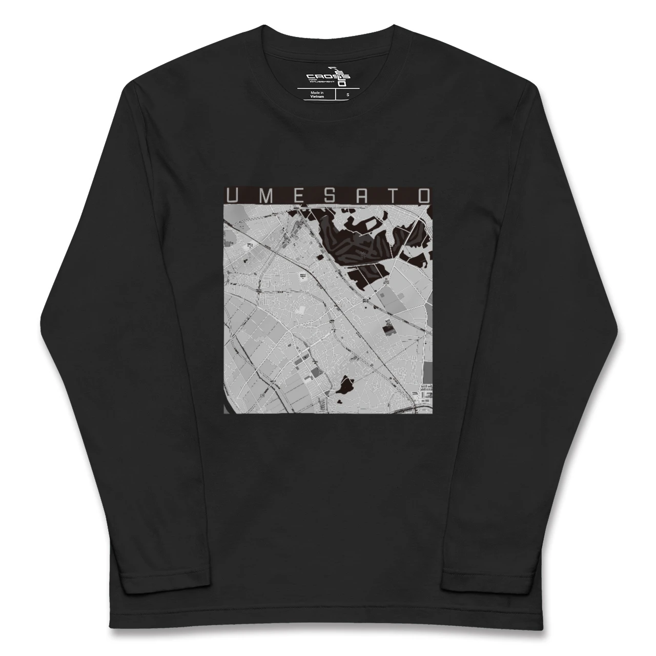 【梅郷(千葉県)】地図柄ロングスリーブTシャツ