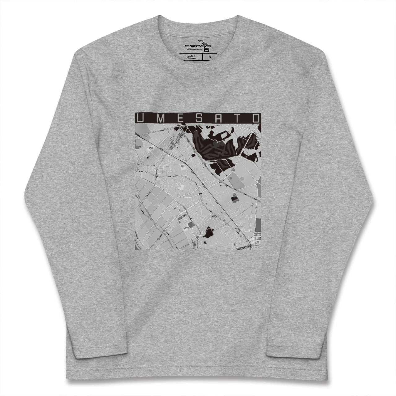 【梅郷(千葉県)】地図柄ロングスリーブTシャツ