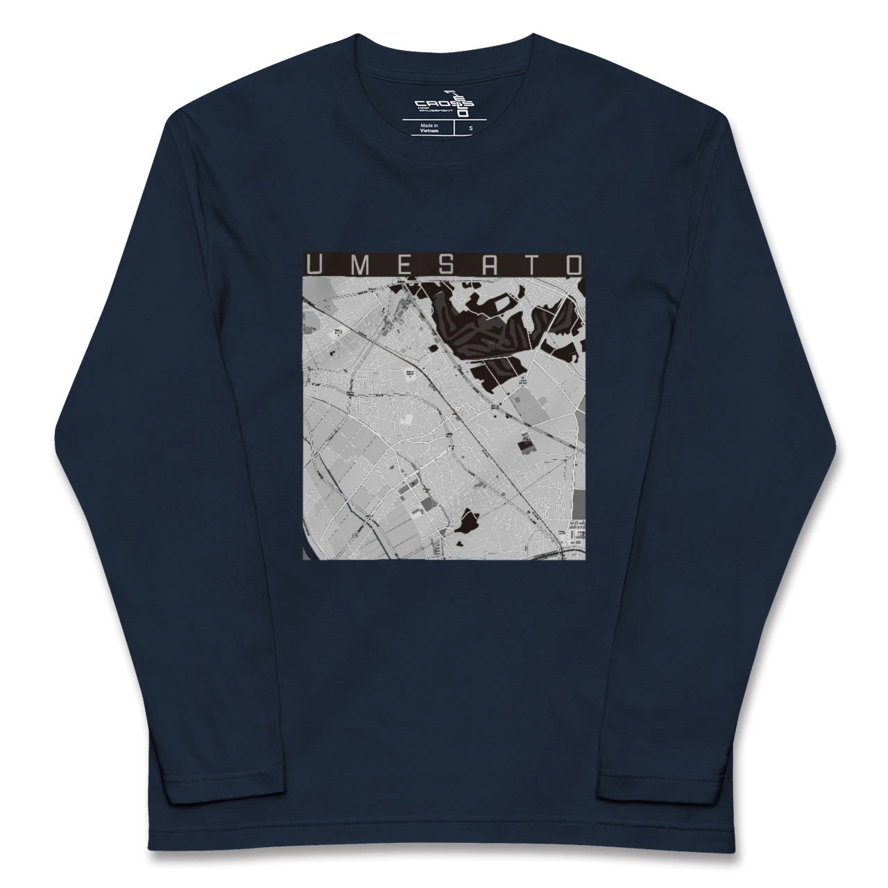 【梅郷(千葉県)】地図柄ロングスリーブTシャツ