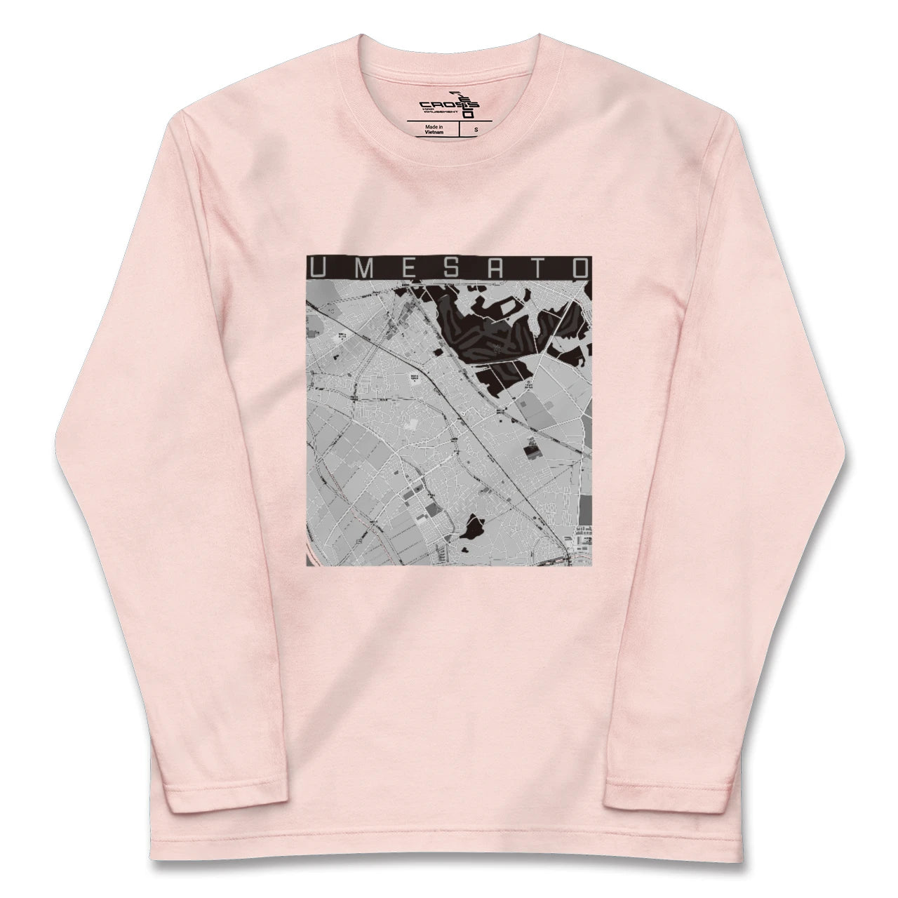 【梅郷(千葉県)】地図柄ロングスリーブTシャツ