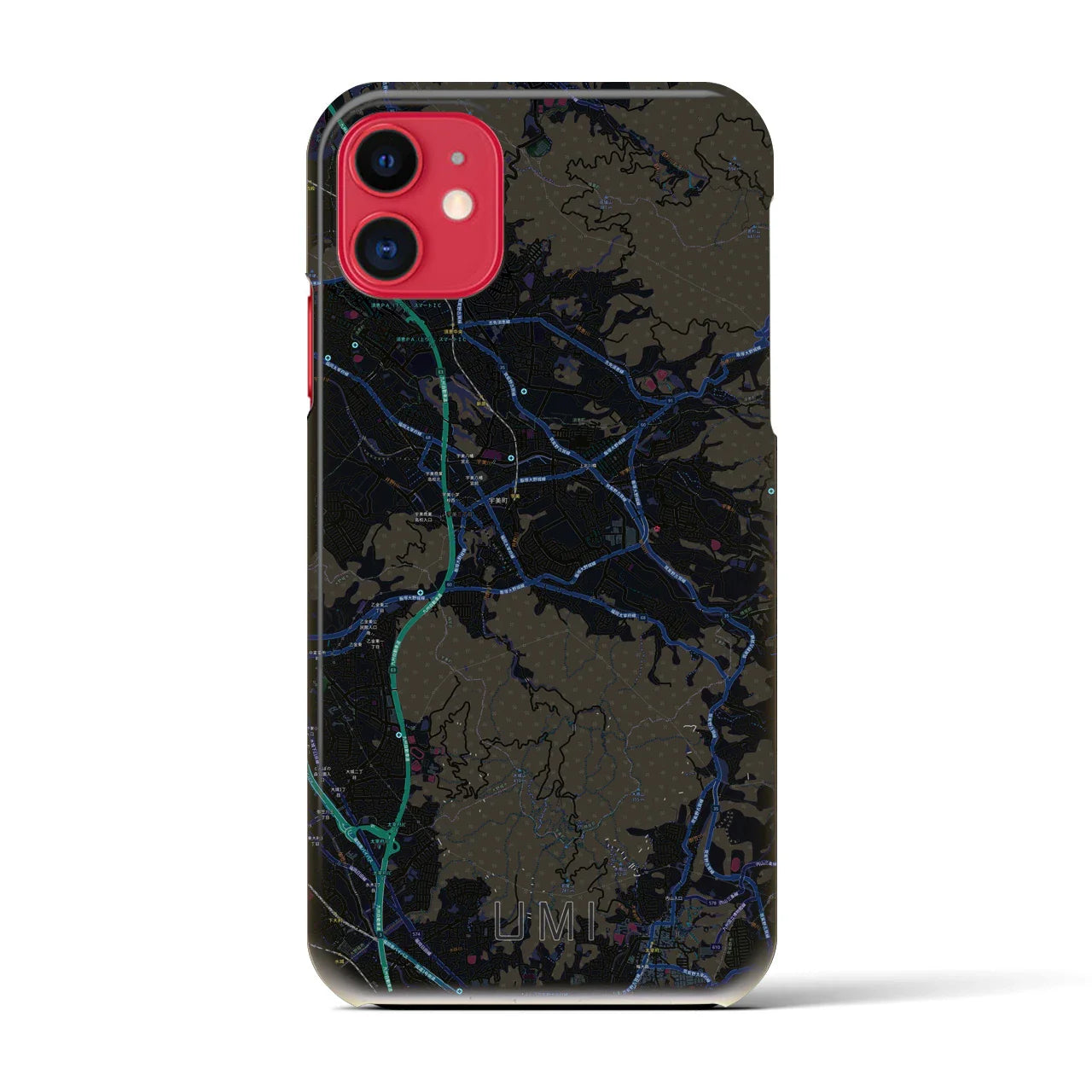 【宇美(福岡県)】地図柄iPhoneケース(バックカバータイプ)