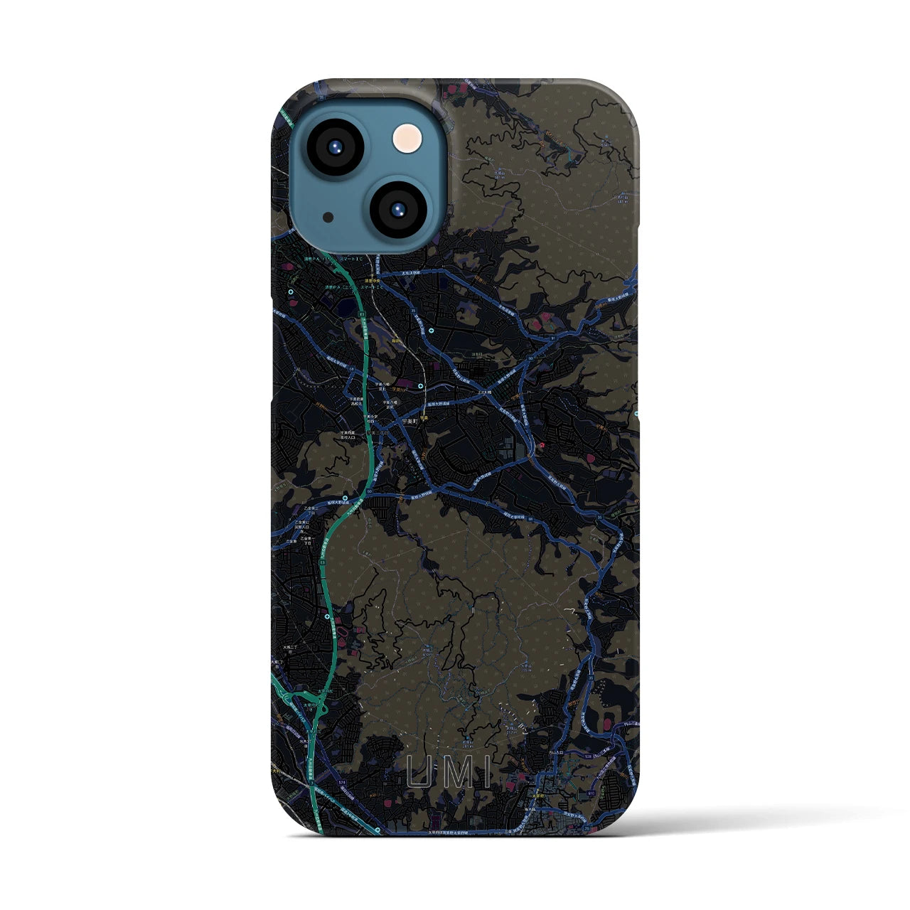 【宇美(福岡県)】地図柄iPhoneケース(バックカバータイプ)