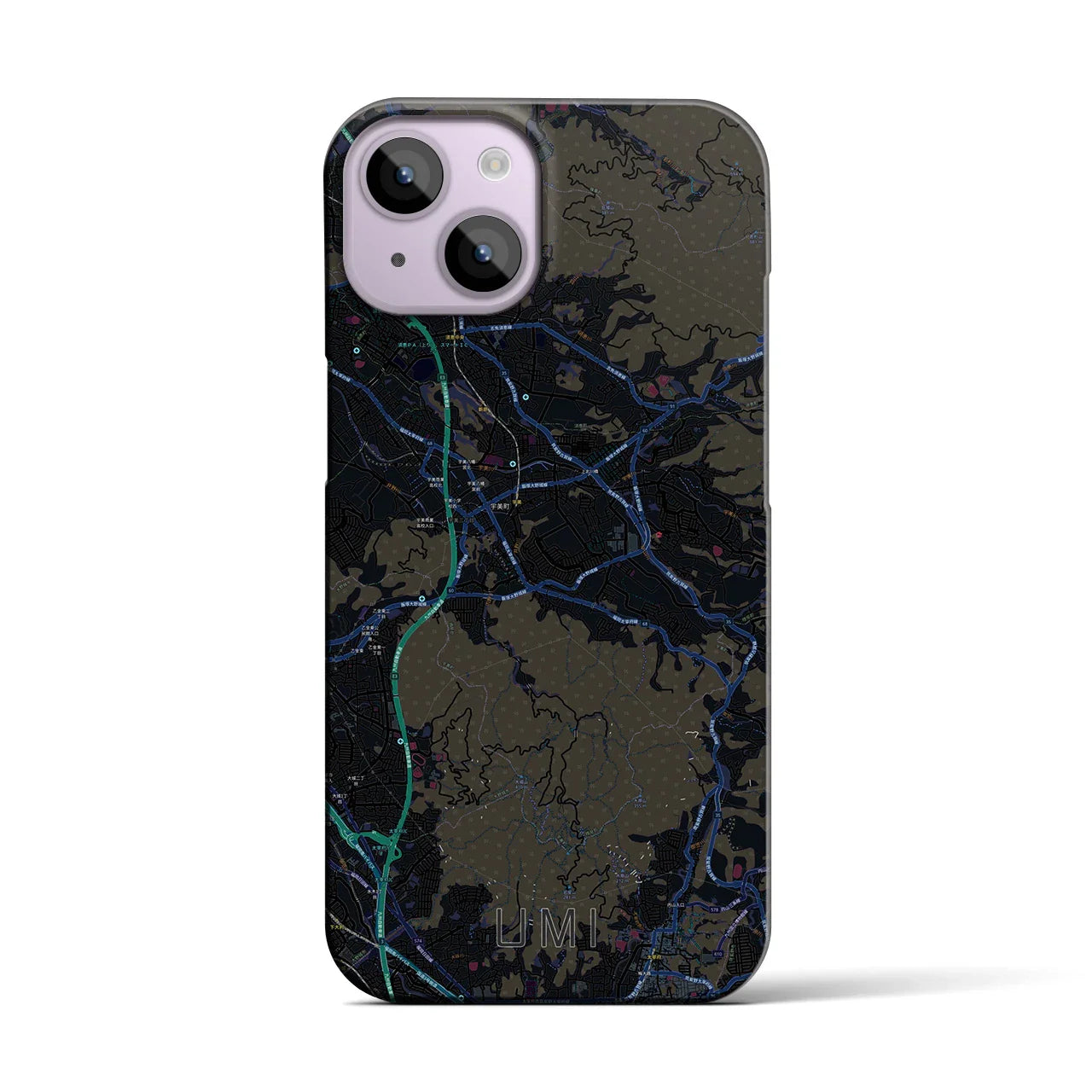 【宇美(福岡県)】地図柄iPhoneケース(バックカバータイプ)