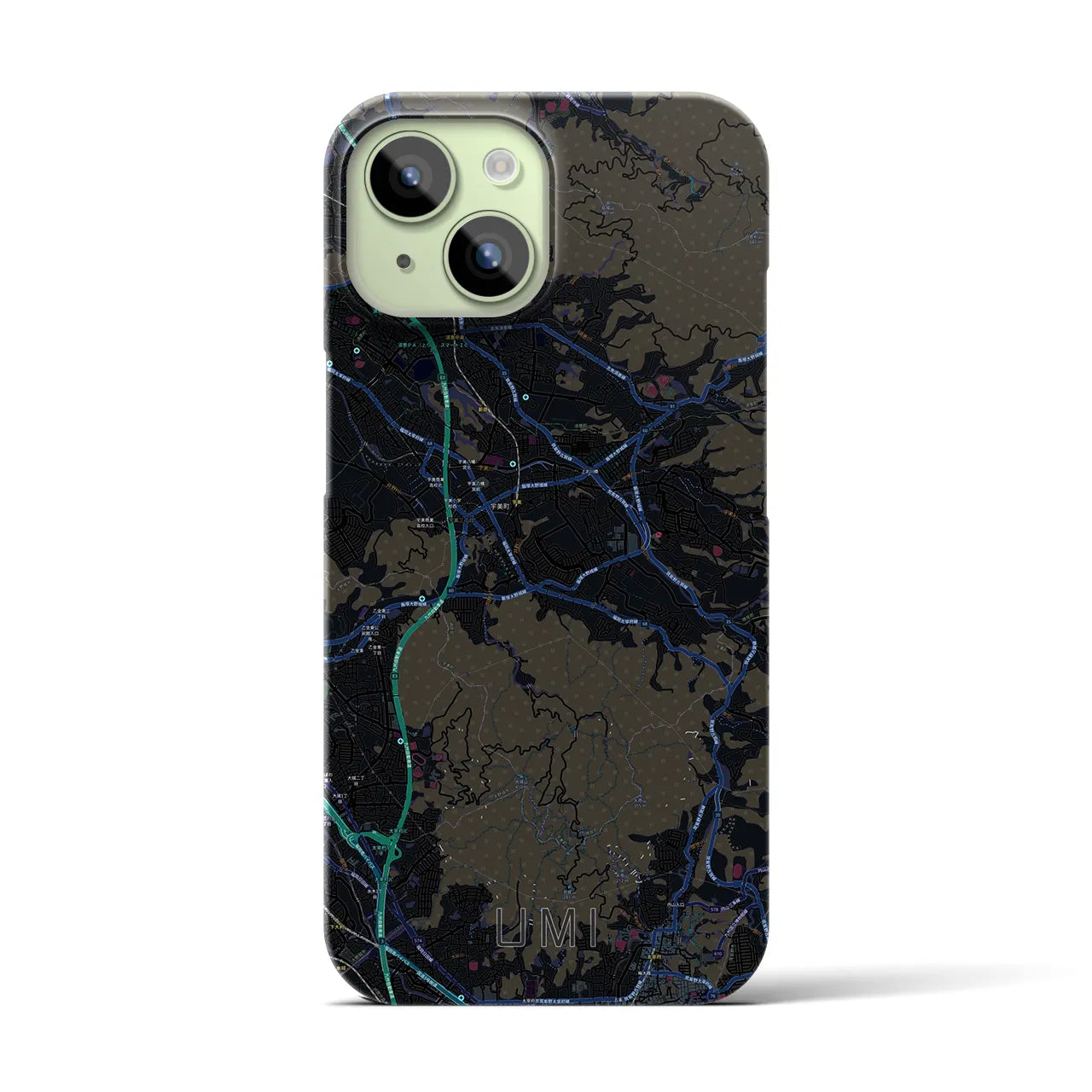 【宇美(福岡県)】地図柄iPhoneケース(バックカバータイプ)