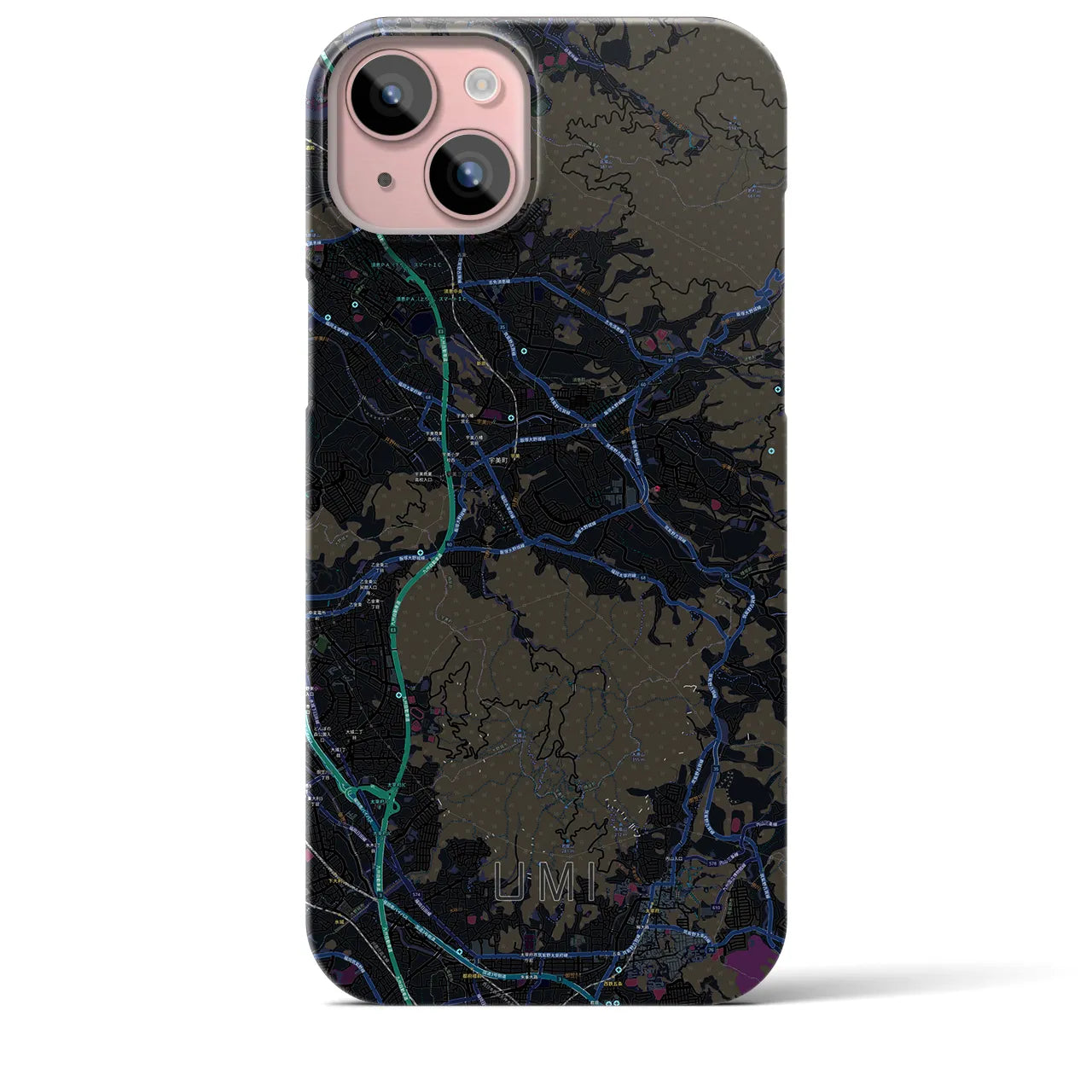 【宇美(福岡県)】地図柄iPhoneケース(バックカバータイプ)