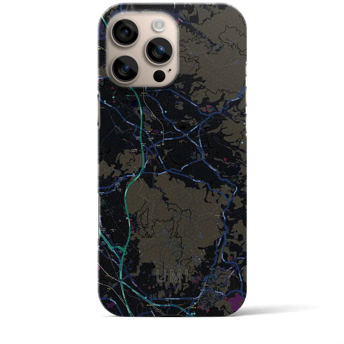 【宇美(福岡県)】地図柄iPhoneケース(バックカバータイプ)