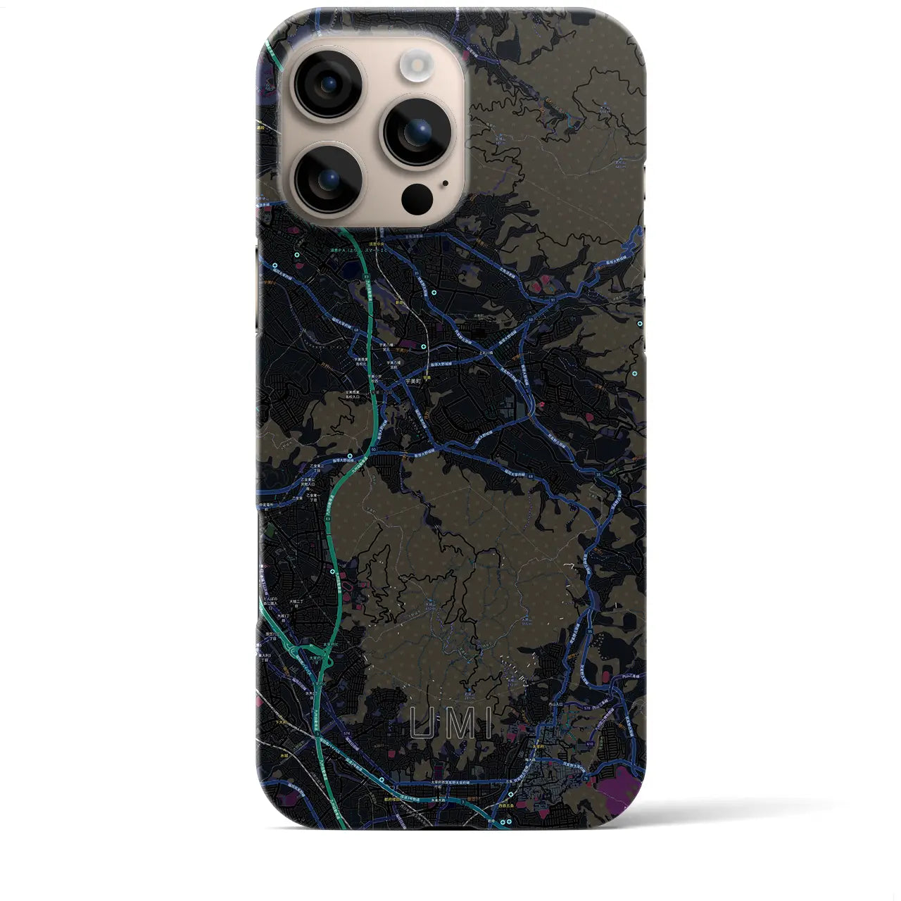 【宇美(福岡県)】地図柄iPhoneケース(バックカバータイプ)