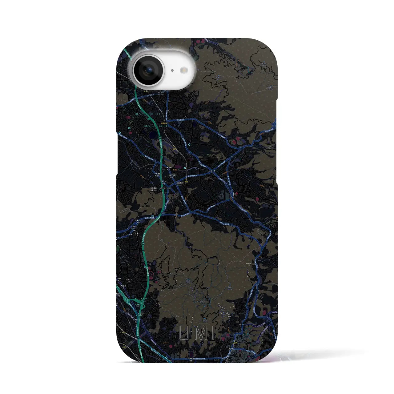 【宇美(福岡県)】地図柄iPhoneケース(バックカバータイプ)