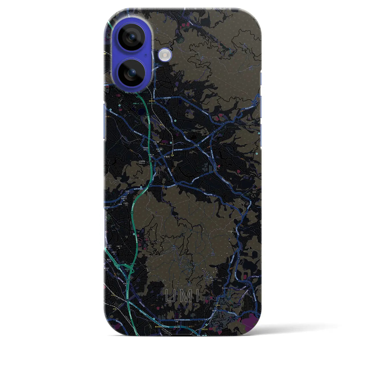 【宇美(福岡県)】地図柄iPhoneケース(バックカバータイプ)