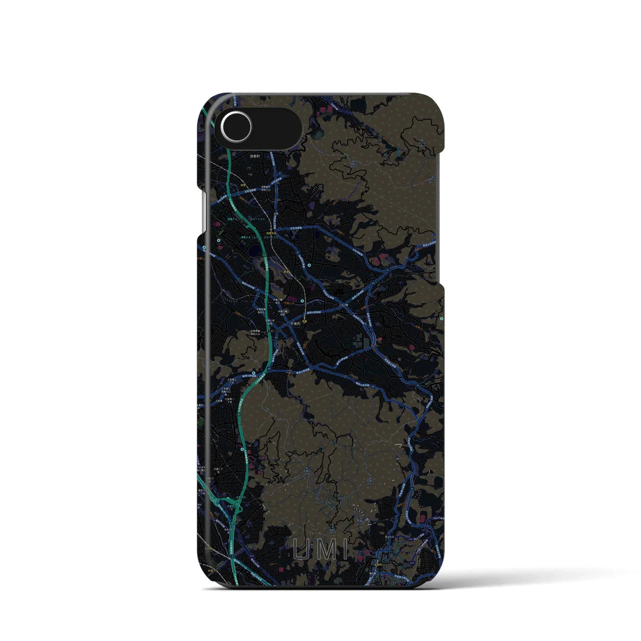 【宇美(福岡県)】地図柄iPhoneケース(バックカバータイプ)