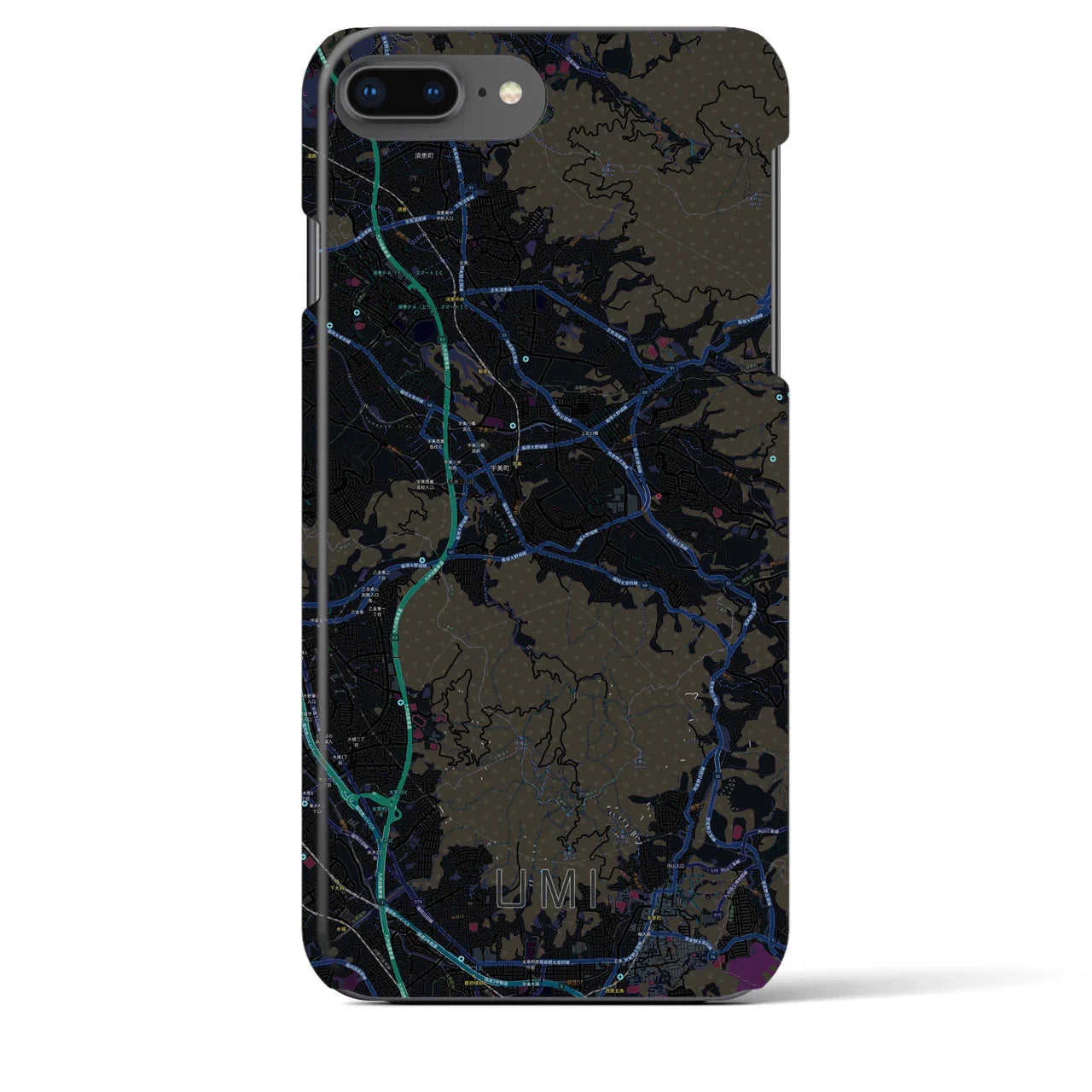 【宇美(福岡県)】地図柄iPhoneケース(バックカバータイプ)