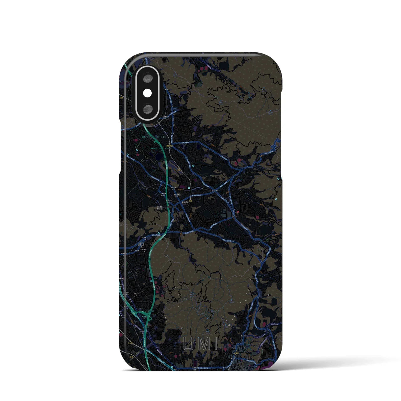 【宇美(福岡県)】地図柄iPhoneケース(バックカバータイプ)