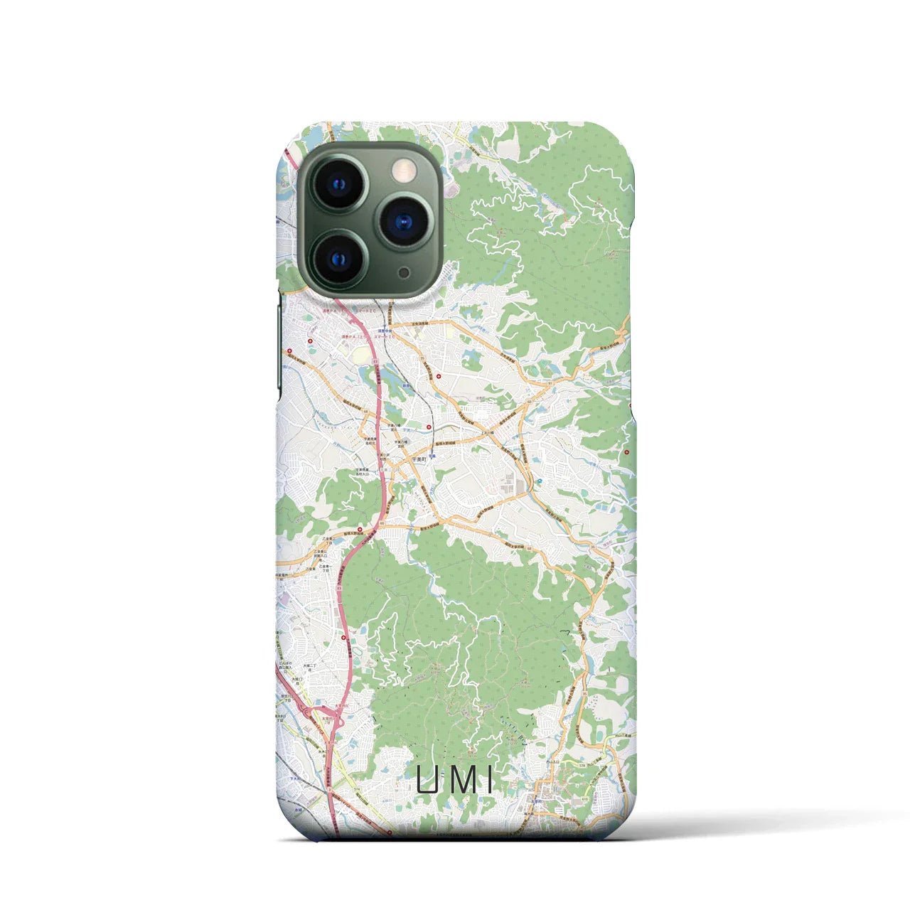 【宇美(福岡県)】地図柄iPhoneケース(バックカバータイプ)