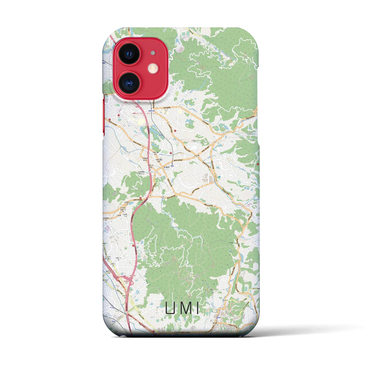 【宇美(福岡県)】地図柄iPhoneケース(バックカバータイプ)