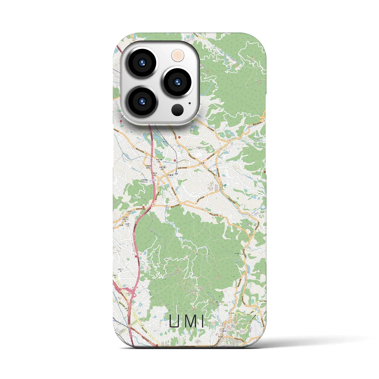 【宇美(福岡県)】地図柄iPhoneケース(バックカバータイプ)