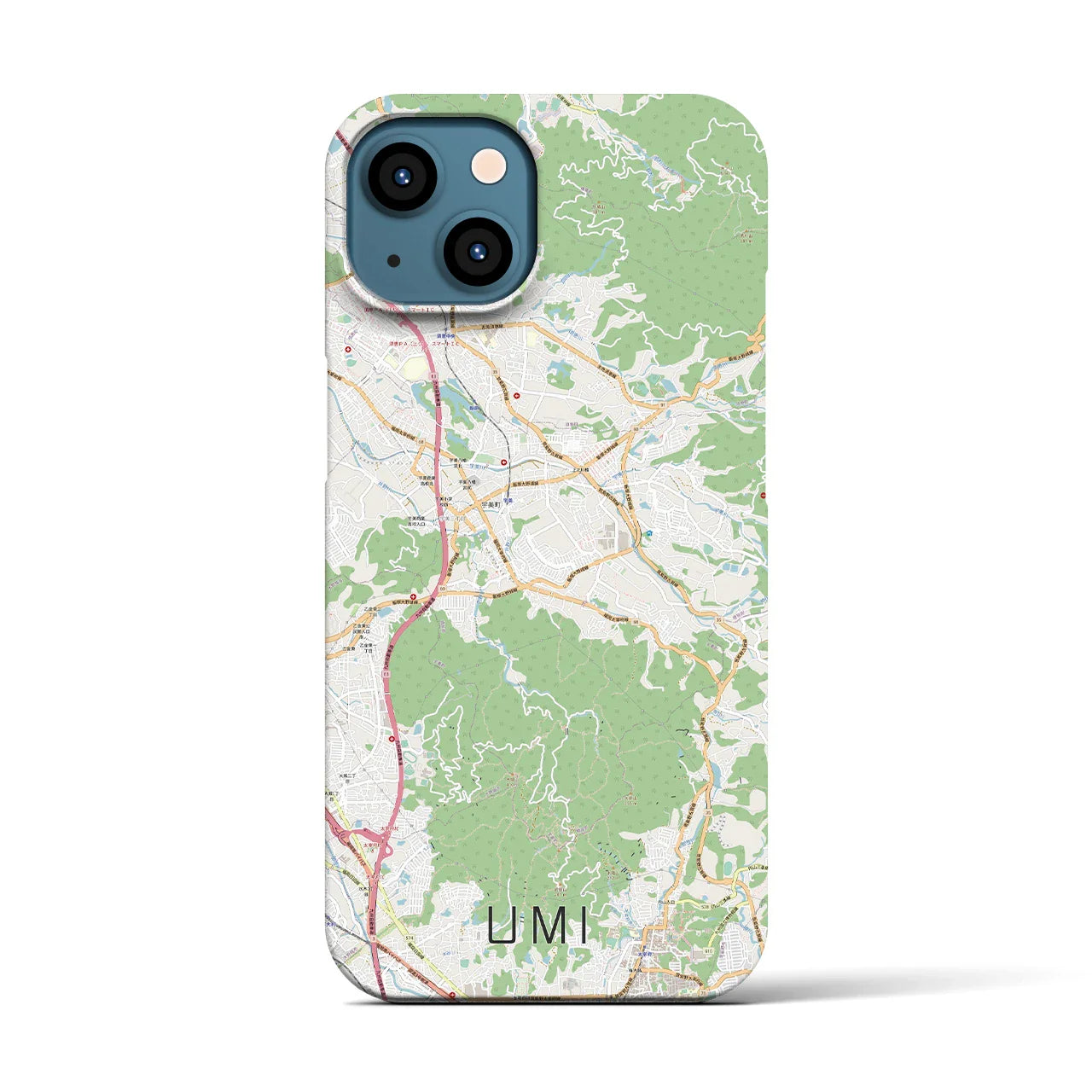 【宇美(福岡県)】地図柄iPhoneケース(バックカバータイプ)