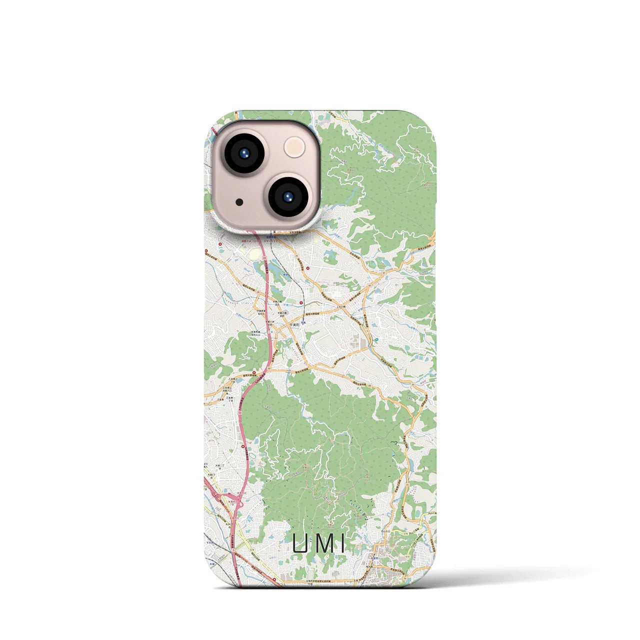 【宇美(福岡県)】地図柄iPhoneケース(バックカバータイプ)