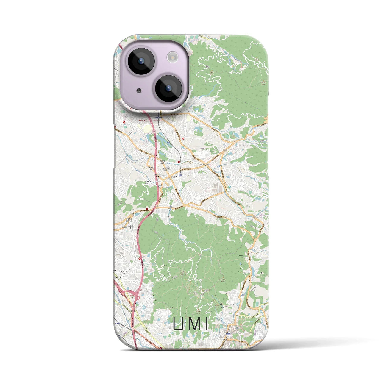 【宇美(福岡県)】地図柄iPhoneケース(バックカバータイプ)