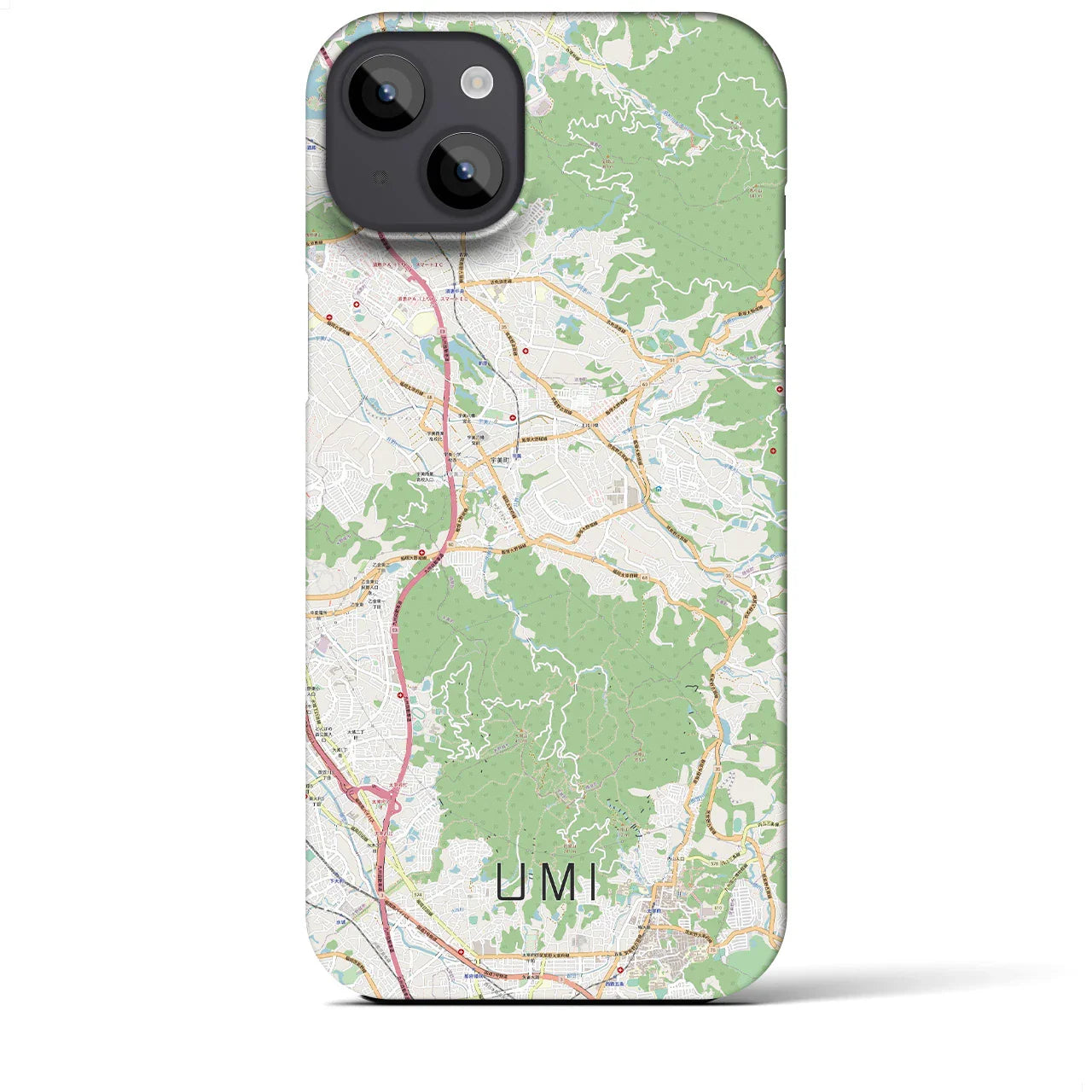 【宇美(福岡県)】地図柄iPhoneケース(バックカバータイプ)