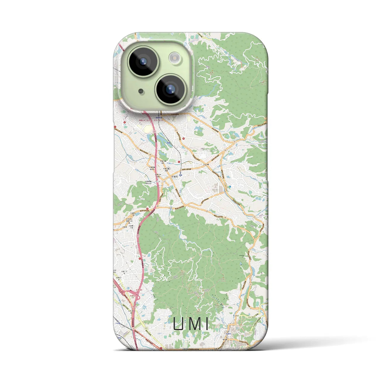 【宇美(福岡県)】地図柄iPhoneケース(バックカバータイプ)