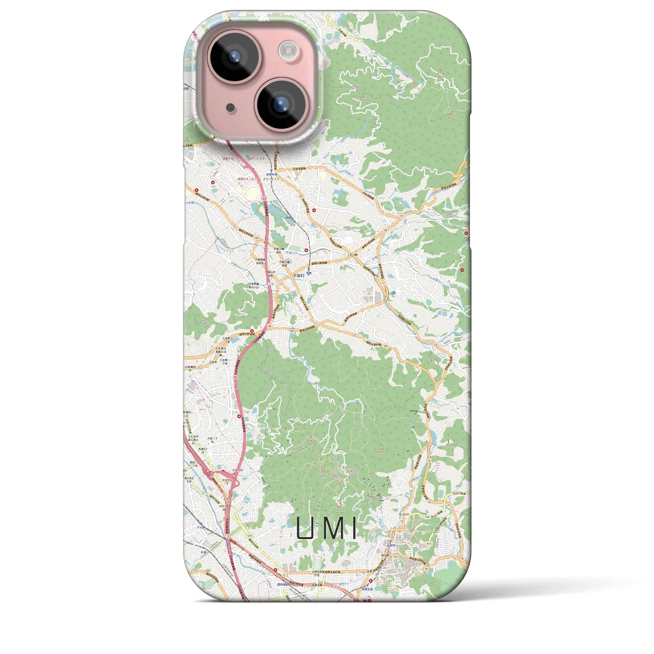 【宇美(福岡県)】地図柄iPhoneケース(バックカバータイプ)