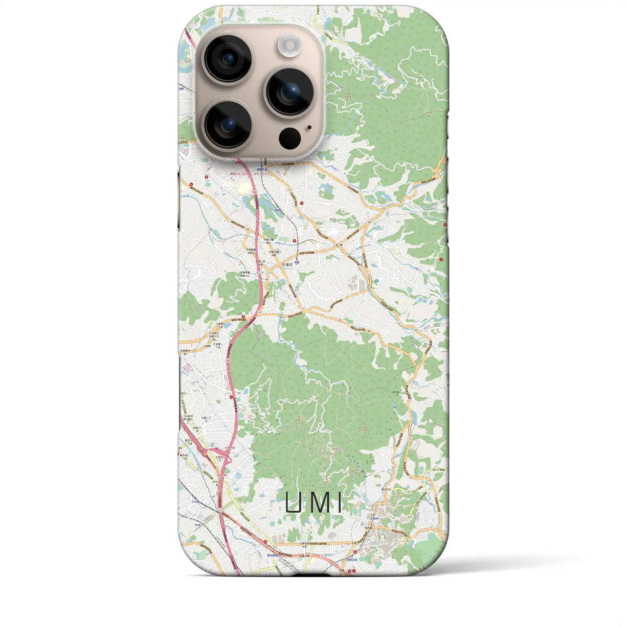 【宇美(福岡県)】地図柄iPhoneケース(バックカバータイプ)