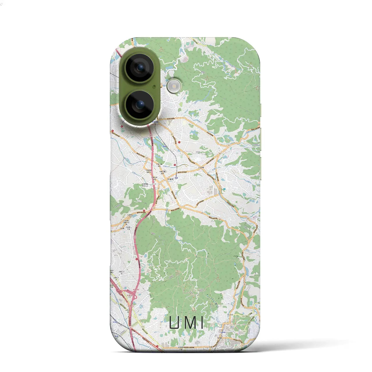 【宇美(福岡県)】地図柄iPhoneケース(バックカバータイプ)