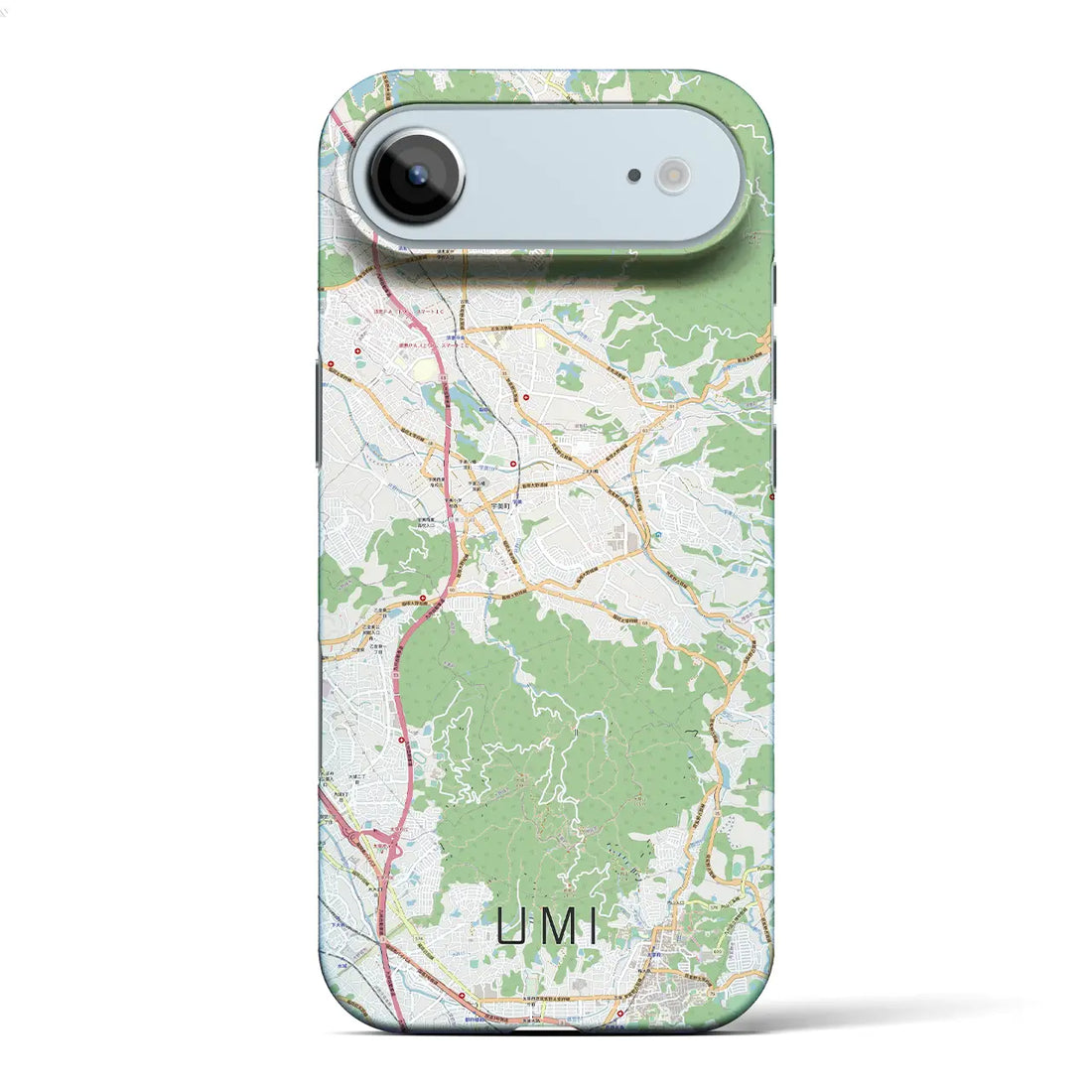 【宇美(福岡県)】地図柄iPhoneケース(バックカバータイプ)ナチュラル・iPhone 17 Pro Max 用